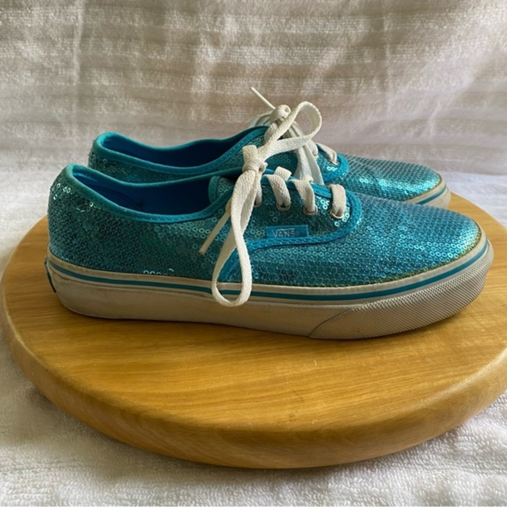 Vans Youth Shoes Girls Size 3.5 Lace Up Sneakers Blue